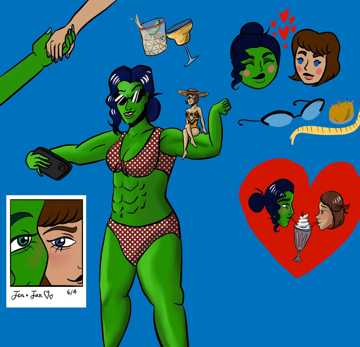itsnotuptoRu's tweet photo. lil doodles of the best gfs (inspired by the many wonderful jenjan tweets of @TheWinsomeAsh)

#jenjan #jenniferwalters #janetvandyne #shehulk #thewasp #wlw https://t.co/1lsFBIWz4u