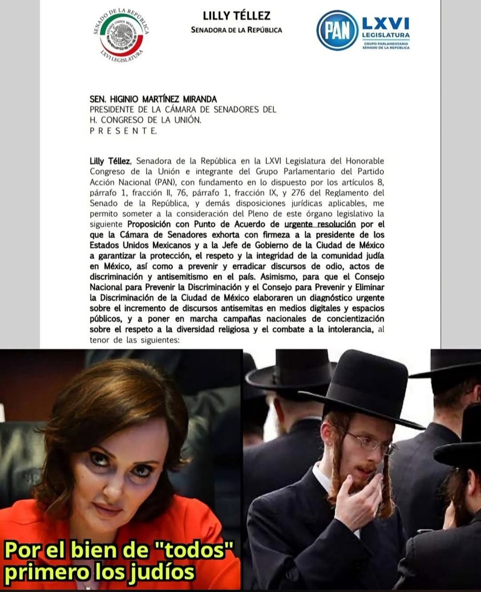 FreddyOliviery's tweet photo. No es broma, Lilly Téllez pidió protección para los judios. Estas son las propuestas de la derecha, a estas personas les pagamos 👇🤦🏻‍♂️ https://t.co/EZuBUtSVbm