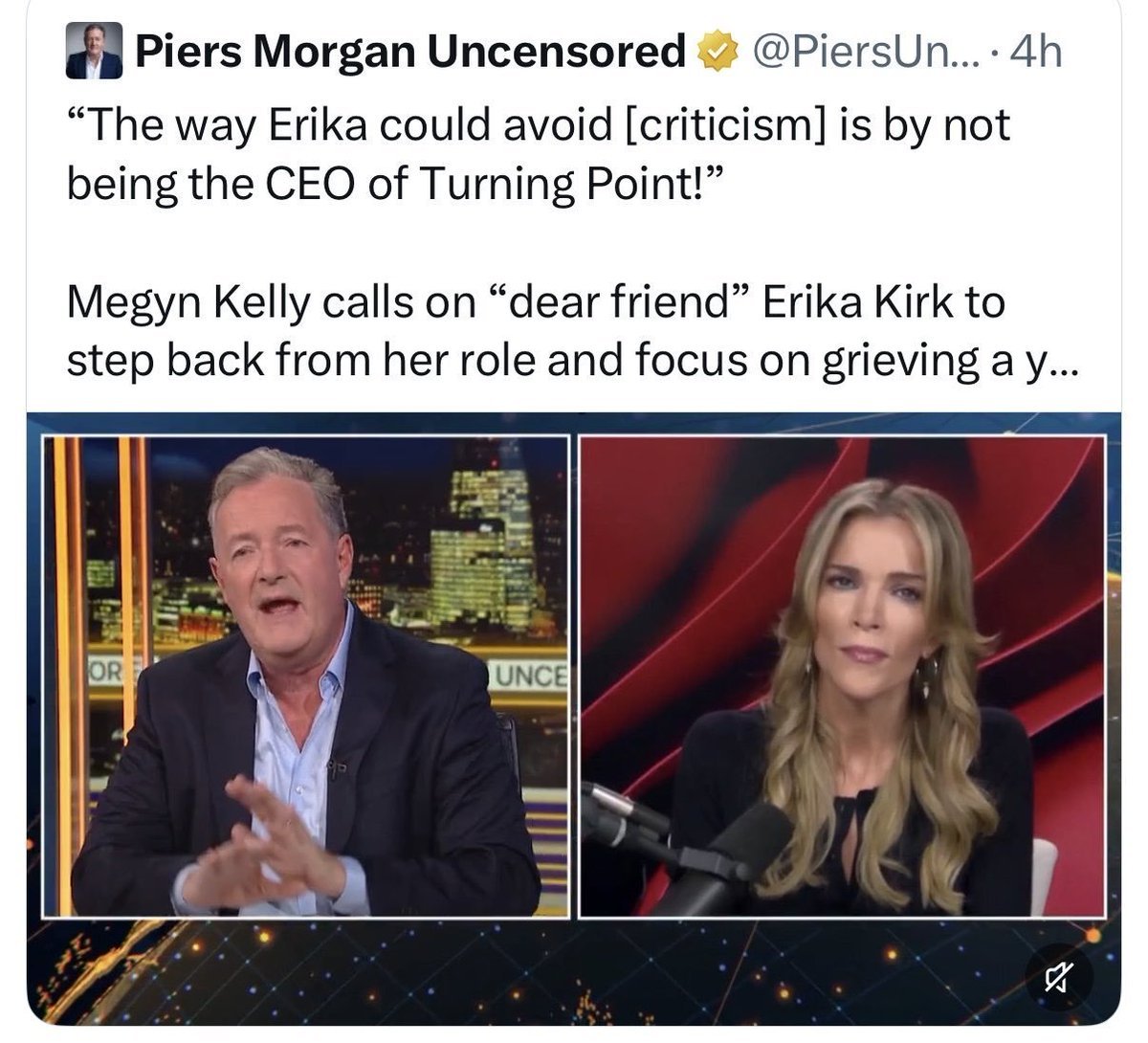 SethDillon's tweet photo. Stop calling it "criticism." Erika hasn't merely been criticized. She's been accused of playing a role in her own husband's murder. She's been viciously attacked and maliciously slandered by shameless grifters who enjoy, and profit from, her suffering.

And that's not hyperbole. Candace admitted that she relishes Erika's pain and hopes it never ends: "I want Erika to outlive everyone. Long live Erika Frantzve. Death is easy. Living a long life when everybody knows who and what you are, what you were a part of, and what you did . . . Long live Erika Frantzve."

Calling this criticism is like calling torture discipline.