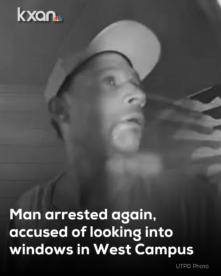 KXAN_News's tweet photo. According to a post from the UT Austin Police Department, a man was arrested again, then released after being accused of window peeping in West Campus. https://t.co/sg8FEBmhEY https://t.co/JOTpMvcatV