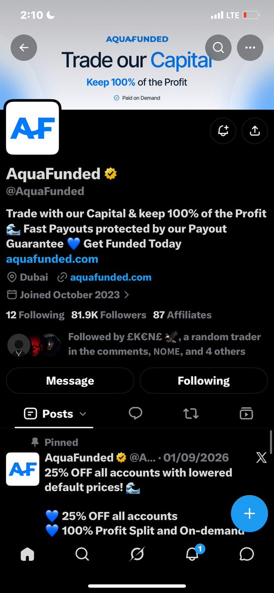 Kevincoster500's tweet photo. @Marwan_fx01 @AquaFunded @aquafundedERA @pip_prof01 DONE ✅ @JPY_Dhoctor @CRT_femme @Tradesbyvee https://t.co/ihnN8BAgKj