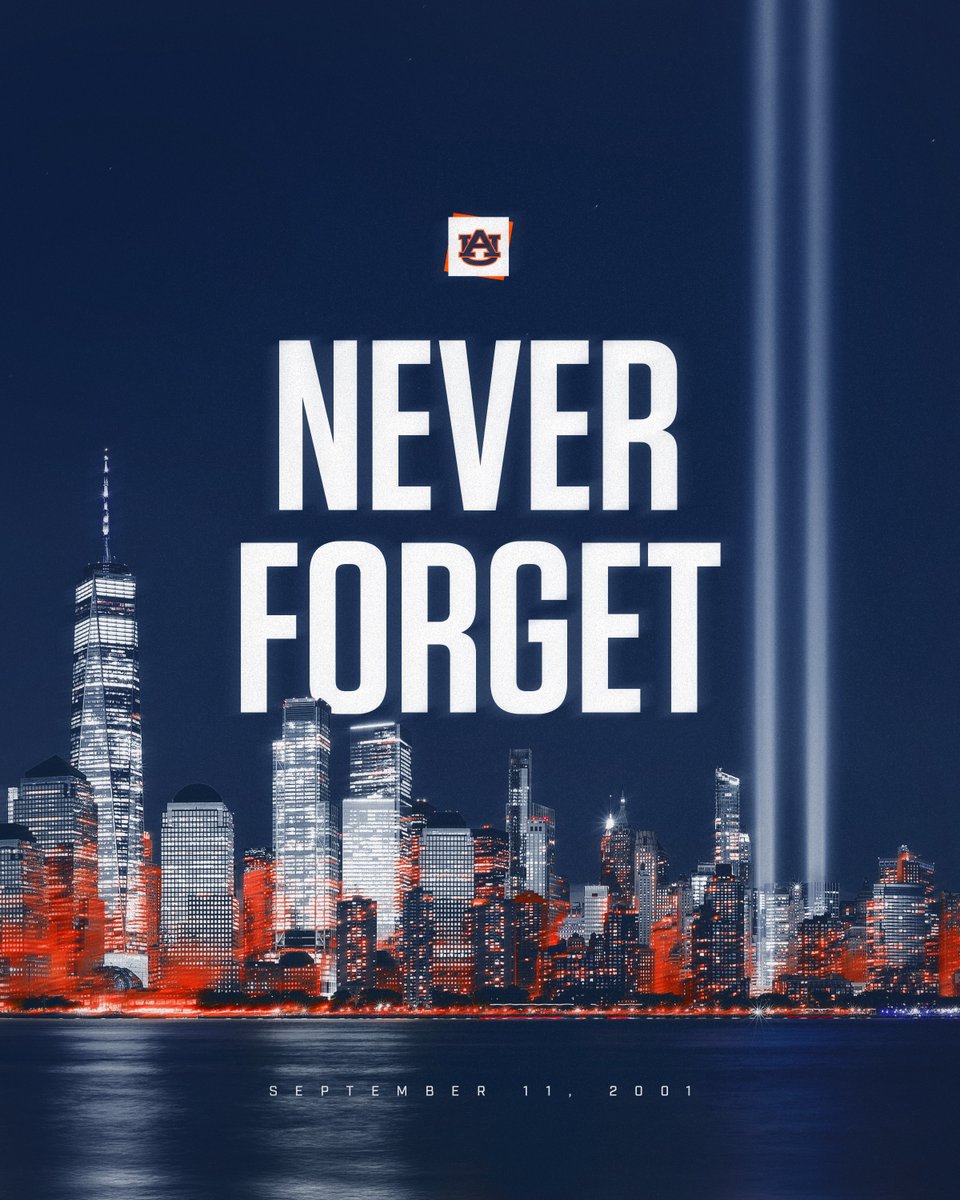 AuburnTigers's tweet photo. 25 years. Never Forget. 🇺🇸

We honor those we lost, those who served, and those who showed extraordinary courage in the face of tragedy. Forever remembered. 💙 

#NeverForget https://t.co/FhcEFIJhks
