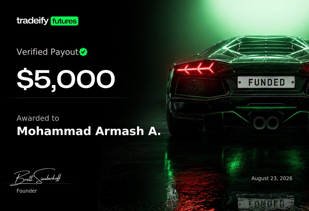 ZamcoCapital's tweet photo. Forgot to post this💀

Received my $25,000 payout from @Tradeify 

Thats a total of $100,000 🚀🚀

Code - ZAMCO for max discount https://t.co/1JDLt6IppE