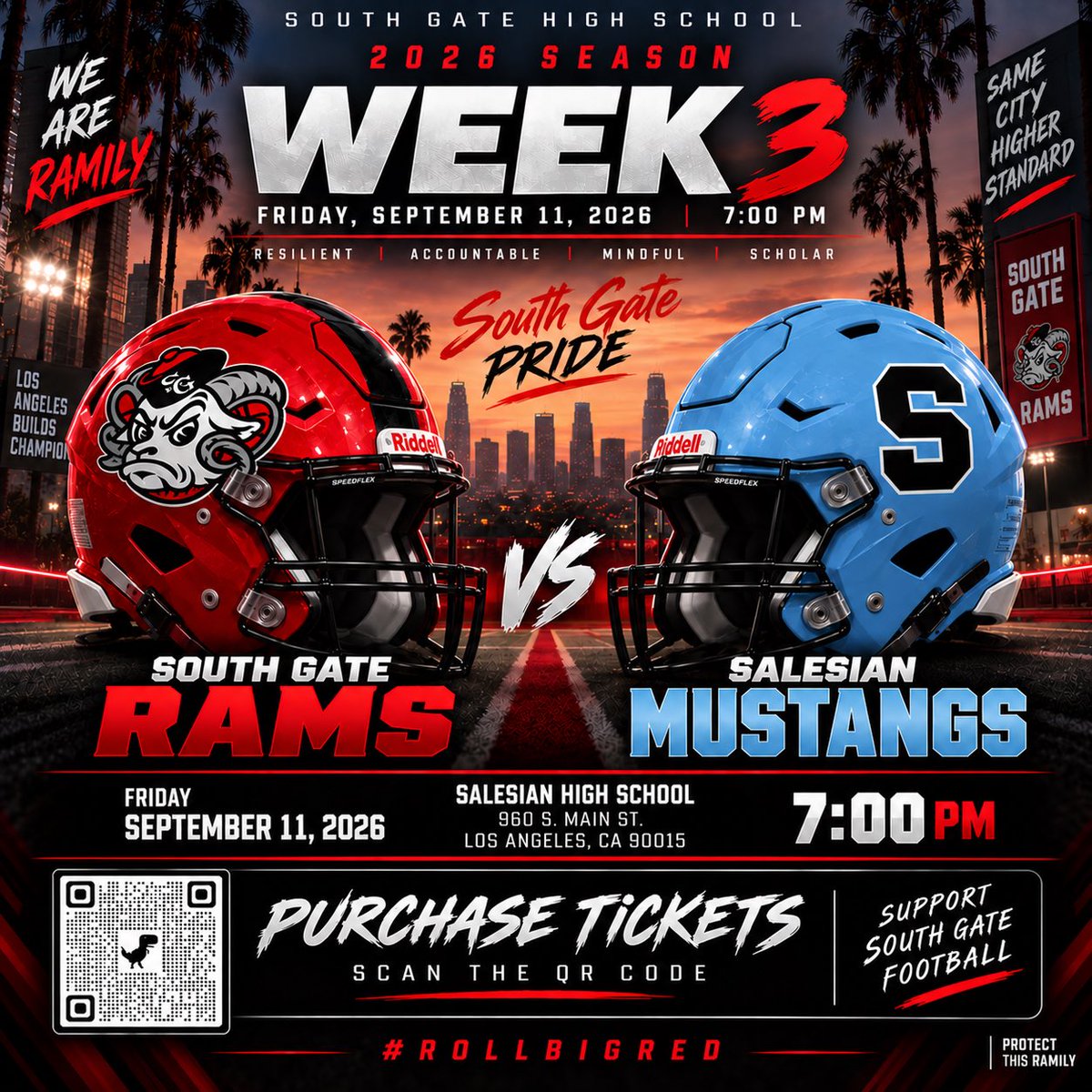 SouthGateFB's tweet photo. 🏈
🚨WEEK 3🚨
at SALESIAN
V: Friday 7:00 pm
#rollbigred
#newstandard
@ciflacs https://t.co/6zUUdI5KFt