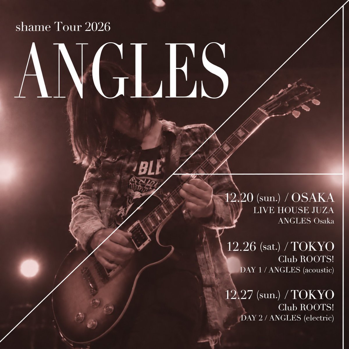 20thShame's tweet photo. shame Tour 2026 ⸺ANGLES⸺
先行抽選受付中！9/20(日)23:59まで

12/20(日) 大阪 JUZA
https://t.co/qorzPWJwPn

12/26(土) 高円寺 Club ROOTS！ acoustic
https://t.co/Paraw873Aj

12/27(日) 高円寺 Club ROOTS！ electric
https://t.co/8sxlUAvPld https://t.co/jzEMaO3WPg