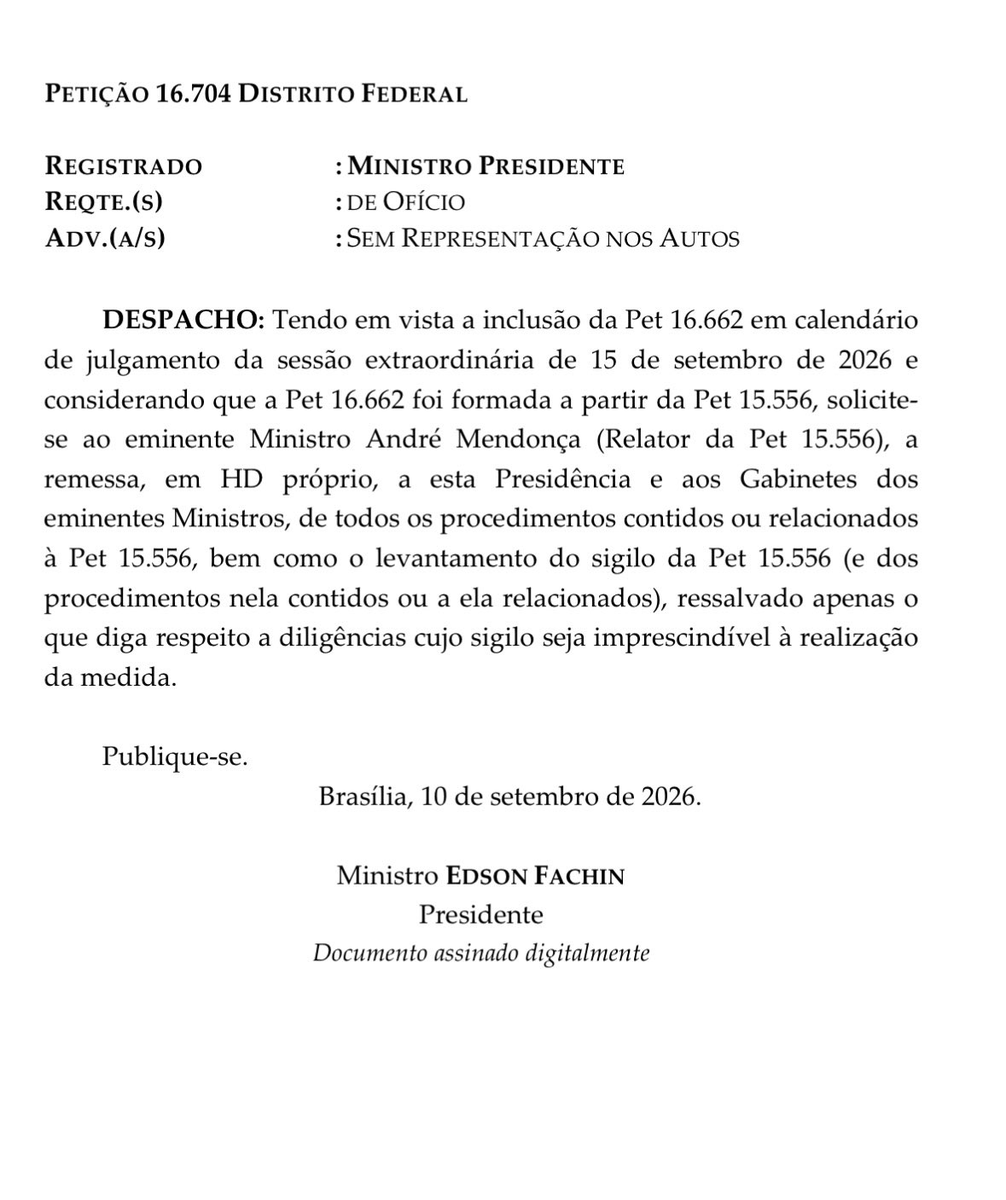munizzjorge's tweet photo. RT @eixopolitico: 🇧🇷 URGENTE: Ministro Edson Fachin pede a quebra do sigilo total do Caso Master. https://t.co/h8iLxCrDCF