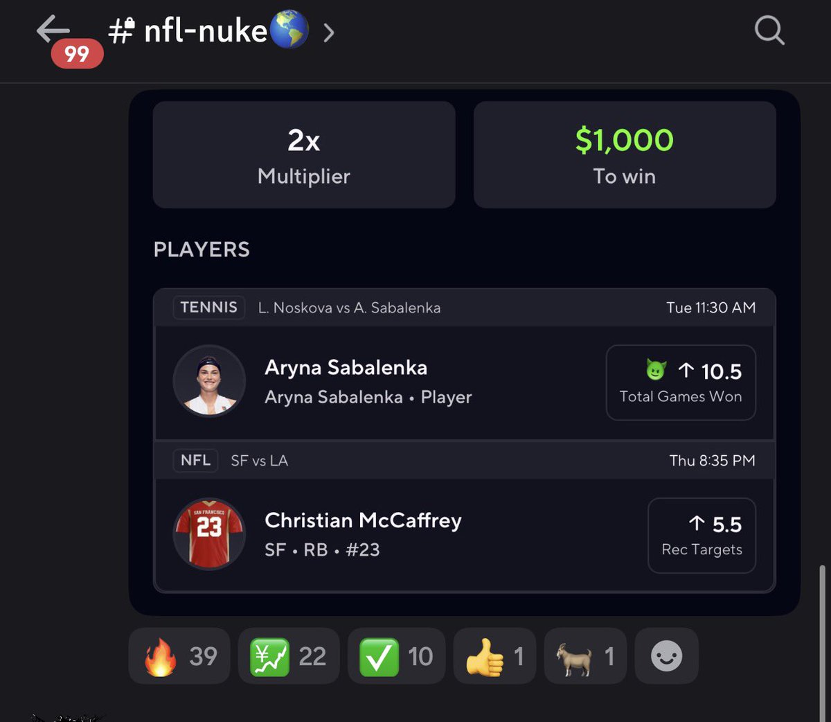 BaneSquad_'s tweet photo. Cash the $500 to WIN $1,000 1st NUKE of the #NFL Season posted in the discord ✅

50% OFF to the 1st 10 people to sign up ⬇️

⬇️Join #BaneSquad Discord Server ⬇️

https://t.co/kfTG26W9U0 https://t.co/eLrJ1CEVCd