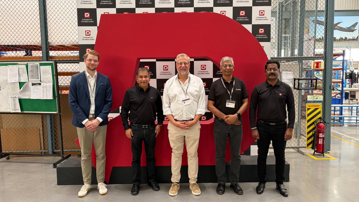 UTobyM's tweet photo. @DynamaticTech has worked closely with ThyssenKrupp Materials for over a decade. They've been a crucial factor in our aerospace success, managing our global material flows.

Hosted leadership of TK Accelis - Patrick Marous CEO BU Solutions, Gopi H MD-India &amp; Leo Borgmann. https://t.co/GCKNg7DHjG