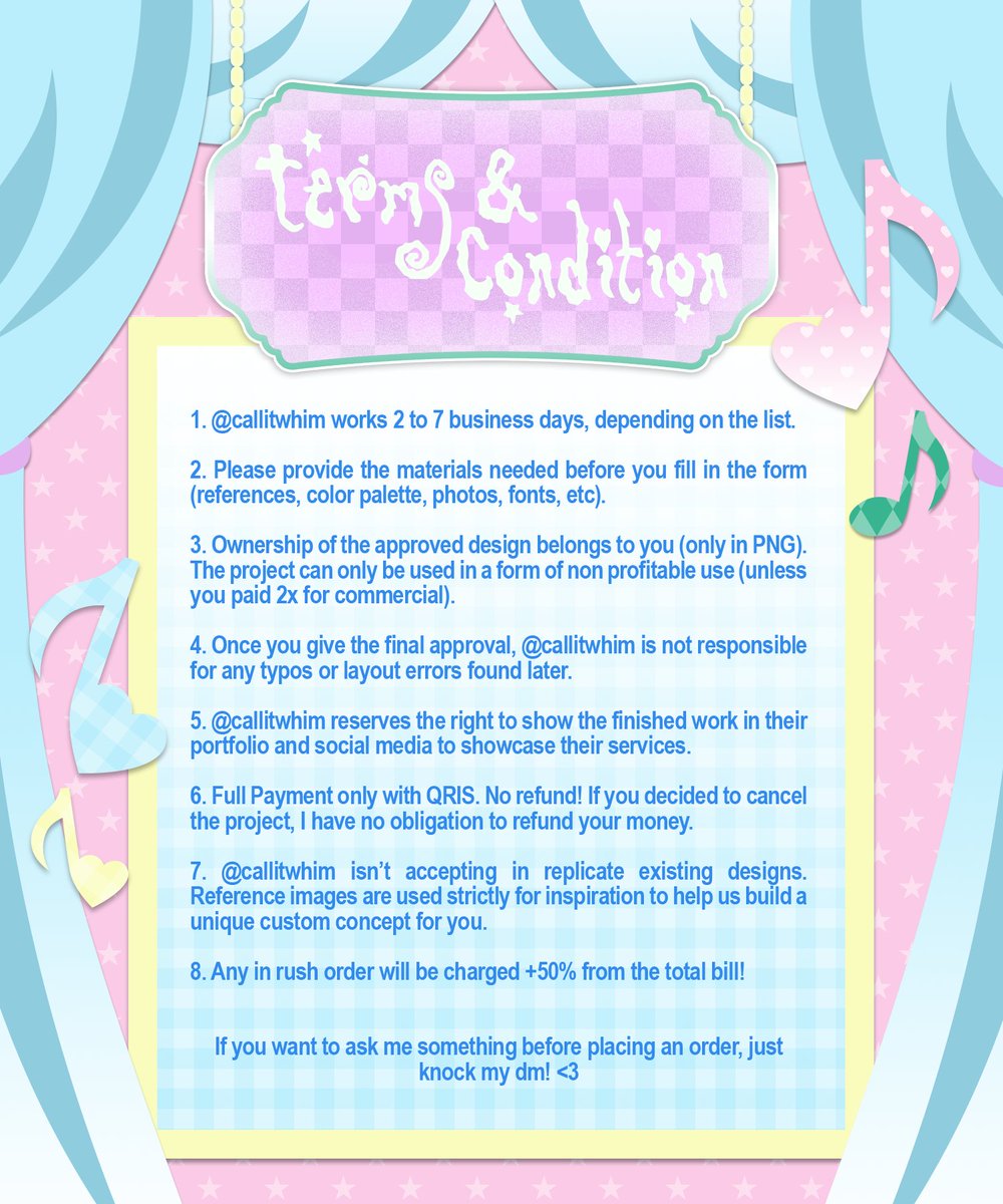 callitwhim's tweet photo. Retweets are appreciated ★

Hello, my name is J and I'm opening a design commisions such a design poster, kpop birthday event/cafe, freebies and many more! I also accepting in rush order and international comms too 😆

#designcommission #bealanja #zonauang #zonaba https://t.co/2zf1YYQVUs