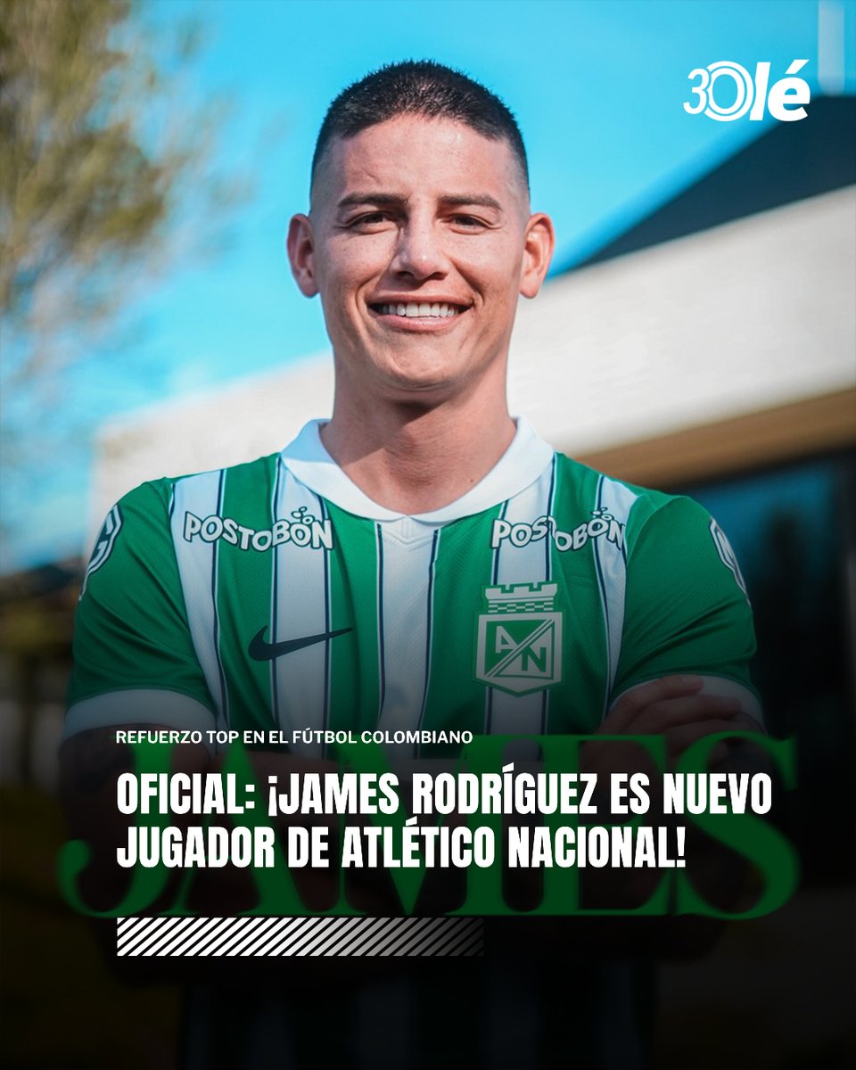 DiarioOle's tweet photo. 🟢🇨🇴 𝐎𝐅𝐈𝐂𝐈𝐀𝐋: ¡𝐉𝐀𝐌𝐄𝐒 𝐑𝐎𝐃𝐑𝐈́𝐆𝐔𝐄𝐙 𝐄𝐒 𝐍𝐔𝐄𝐕𝐎 𝐉𝐔𝐆𝐀𝐃𝐎𝐑 𝐃𝐄 𝐀𝐓𝐋𝐄́𝐓𝐈𝐂𝐎 𝐍𝐀𝐂𝐈𝐎𝐍𝐀𝐋!

Luego de su último paso por Minnesota United de la MLS, el oriundo de Cucúta, a sus 35 años,  jugará en la liga de su país, a 18 años de abandonar Envigado FC