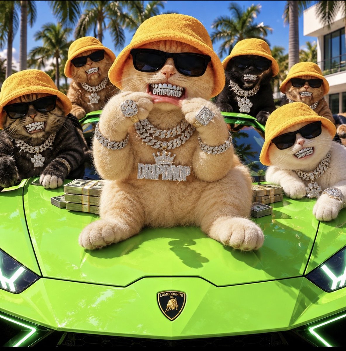 DripCat_OnSol's tweet photo. Sorry kitty can’t talk right now I’m getting drippy wit the gang https://t.co/mwDuZiKxCI
