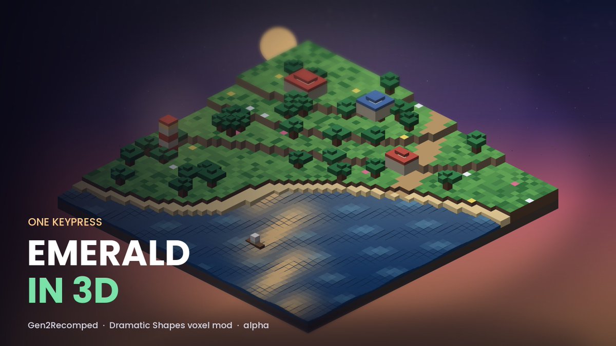QuetzalChronic's tweet photo. Pokemon Emerald with 3D Voxels now in alpha and available for playtesting.

Download the latest version here! https://t.co/RnwqE0TA5P

Report any bugs as issues on github or here in our discord 

https://t.co/EBX46KEpM7

Voxel Standalone Download 
https://t.co/C7xxlw3CpN

#Gen3recomp #pokemonemerald #gen2recomp #Gen1recomp #pokemonrecomp #3dvoxels