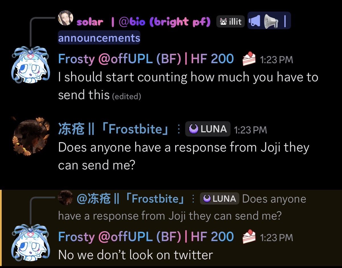 frostwillbite's tweet photo. @BoyImPlagued @Wenda_Sprunki Thank you and Gary for this. I had some rude ass Discord members of the Dandy’s World Pro Community pushing me aside when I’d try to ask. 💀 https://t.co/eqJBxefCdw