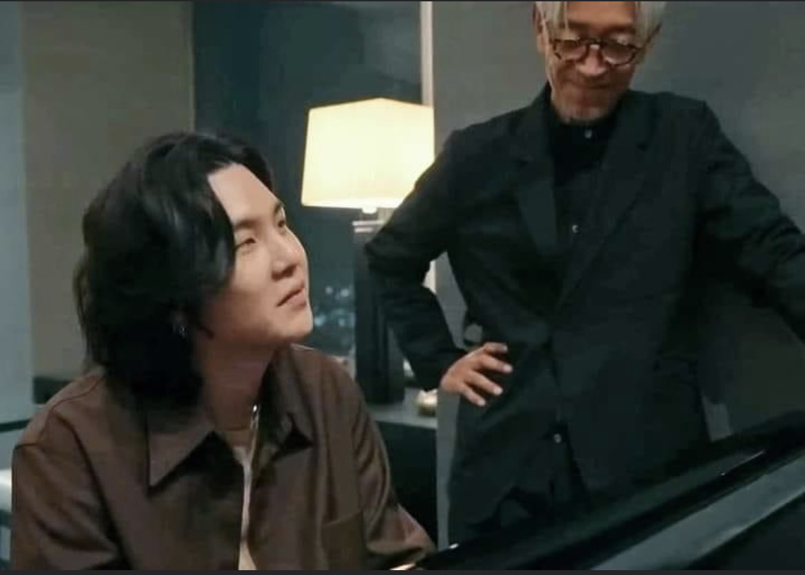 wispyoongi's tweet photo. every time yoongi meets one of his lifelong heroes the world is healed https://t.co/j1LCy5jKqe