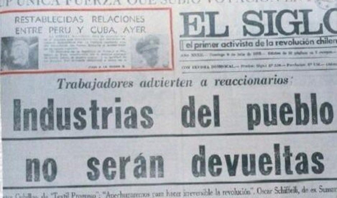 cherrAL62's tweet photo. Son más de 1200 muertes atribuidas al Gobierno de la UP. 500 tienen registro entre propietarios y trabajadores en más de 300 ocupaciones violentas en manos del MIR y el MCR. Y varios empresarios asesinados por negarse a pagar el impuesto revolucionario de la UP.
#11DeSeptiembre https://t.co/nYiSZn4n19