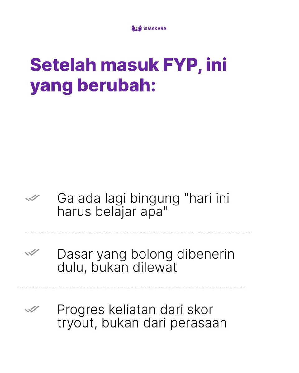 simakara_bimbel's tweet photo. Belajarnya juga bukan cuma “gas terus” sampai UTBK.

Ada fase belajarnya lho guys✌️😊
Fondasi: Sept–Okt
Penguatan: Nov–Jan
Performa: Feb–Apr
Final Sprint: menjelang hari-H

Jadi dari sekarang sampai UTBK, kamu ga perlu nyusun semuanya sendirian https://t.co/toWkPBNBZf