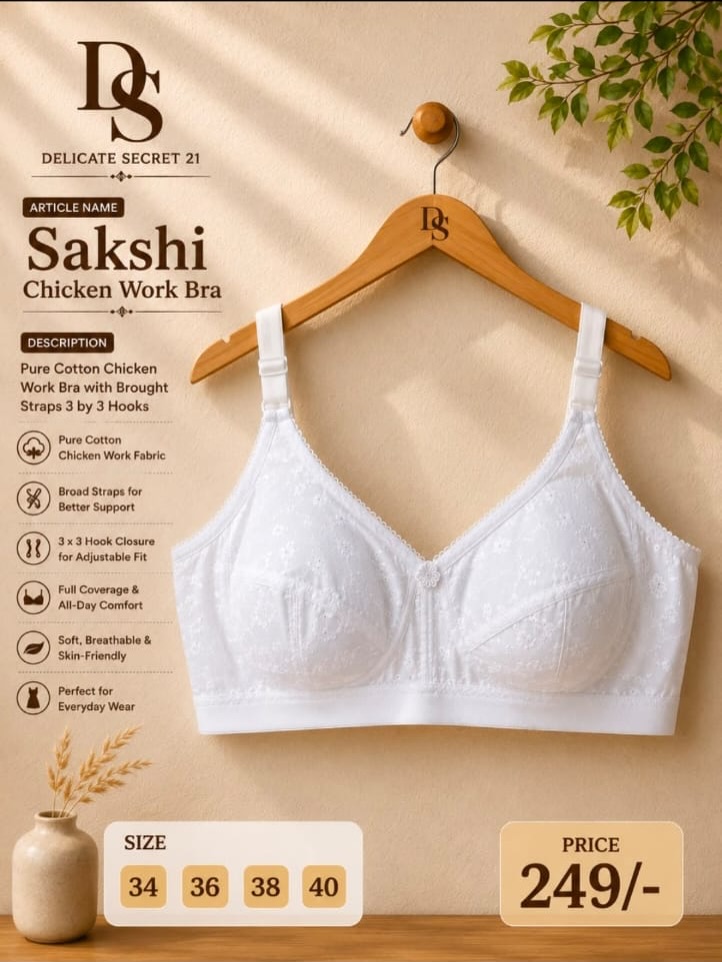 SimonEspinyu's tweet photo. Comfort meets elegance with our Sakshi Chicken Work Bra. Soft cotton, broad straps, and full coverage for all-day support. Sizes 34–40. Only ₹249. DM to order. https://t.co/jXCEmEvEds
