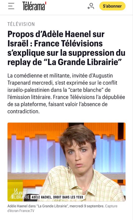 abdelmalik92's tweet photo. Une semaine on te dit qu’il faut respecter toutes les opinions à propos de l’arrivée d’un journaliste d’extrême droite sur le service public 

La semaine suivante on censure une comédienne pour une séquence, pourtant appelée "Carte Blanche", sur le service public https://t.co/azFgfgfYNQ