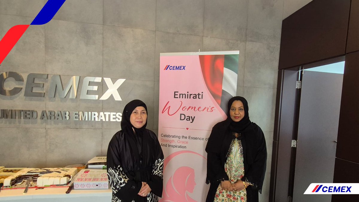 CemexUAE's tweet photo. This week, Cemex UAE proudly joined the nation in celebrating Emirati women and recognizing the remarkable contributions of Emirati women to the UAE’s continued progress.
Across our branches, our teams came together to mark this special occasion and honoring the talent, https://t.co/glS2Q35sjP