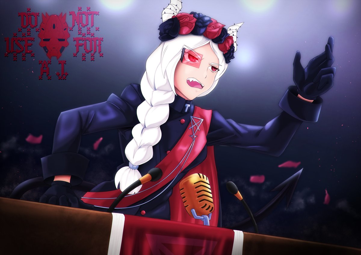 HeIsTheReverend's tweet photo. On this monumental day, The Rebel Princess gathers the troops and declares their next move to regain what was lost.
#Helltaker_UA sent me some extra references for their OC Kateryna, so I made this anniversary illustration
#HelltakerOC #fanart https://t.co/QevOb58TX2