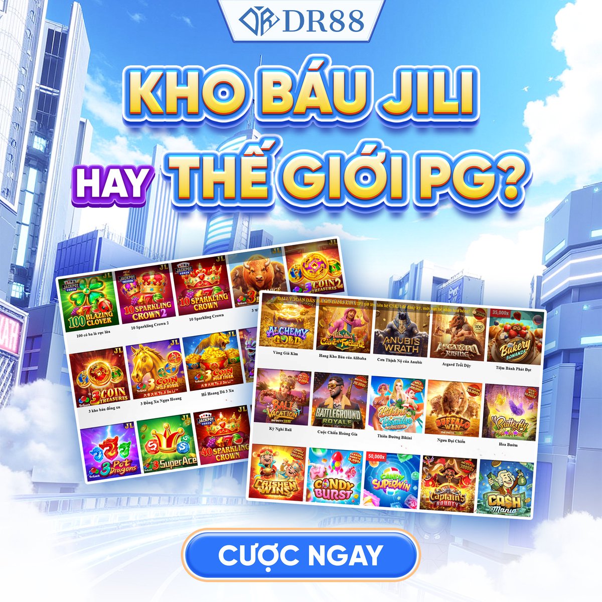 dr88app's tweet photo. 🎰 KHO BÁU JILI HAY THẾ GIỚI PG?

🔥 Muốn màu sắc bùng nổ, nhịp nhanh và không khí sôi động — chọn JILI.

✨ Muốn nhân vật nổi bật, hình ảnh chỉn chu và cảm giác khám phá — chọn PG.

👉 CƯỢC NGAY: https://t.co/xdWELgIYjZ

#DR88 #JILI #PGSoft #SlotOnline https://t.co/gm5NN334Vu