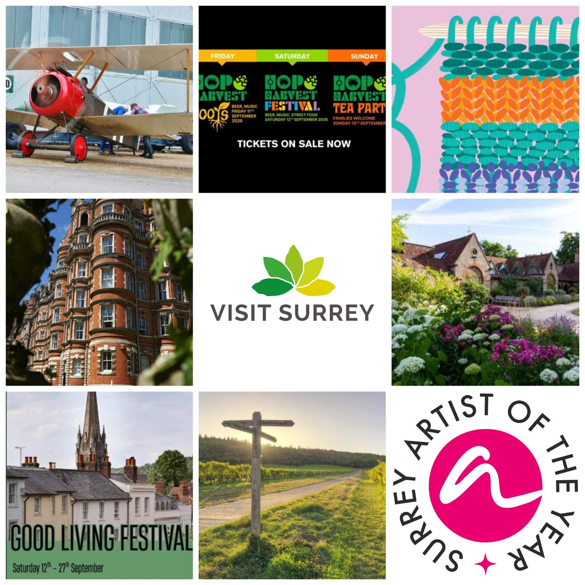 VisitSurrey's tweet photo. It's Friday! Find inspiration for your weekend in Surrey in our events diary: https://t.co/PUrOv5OMxE ✨️😊💚 https://t.co/tW7X9H8AZN