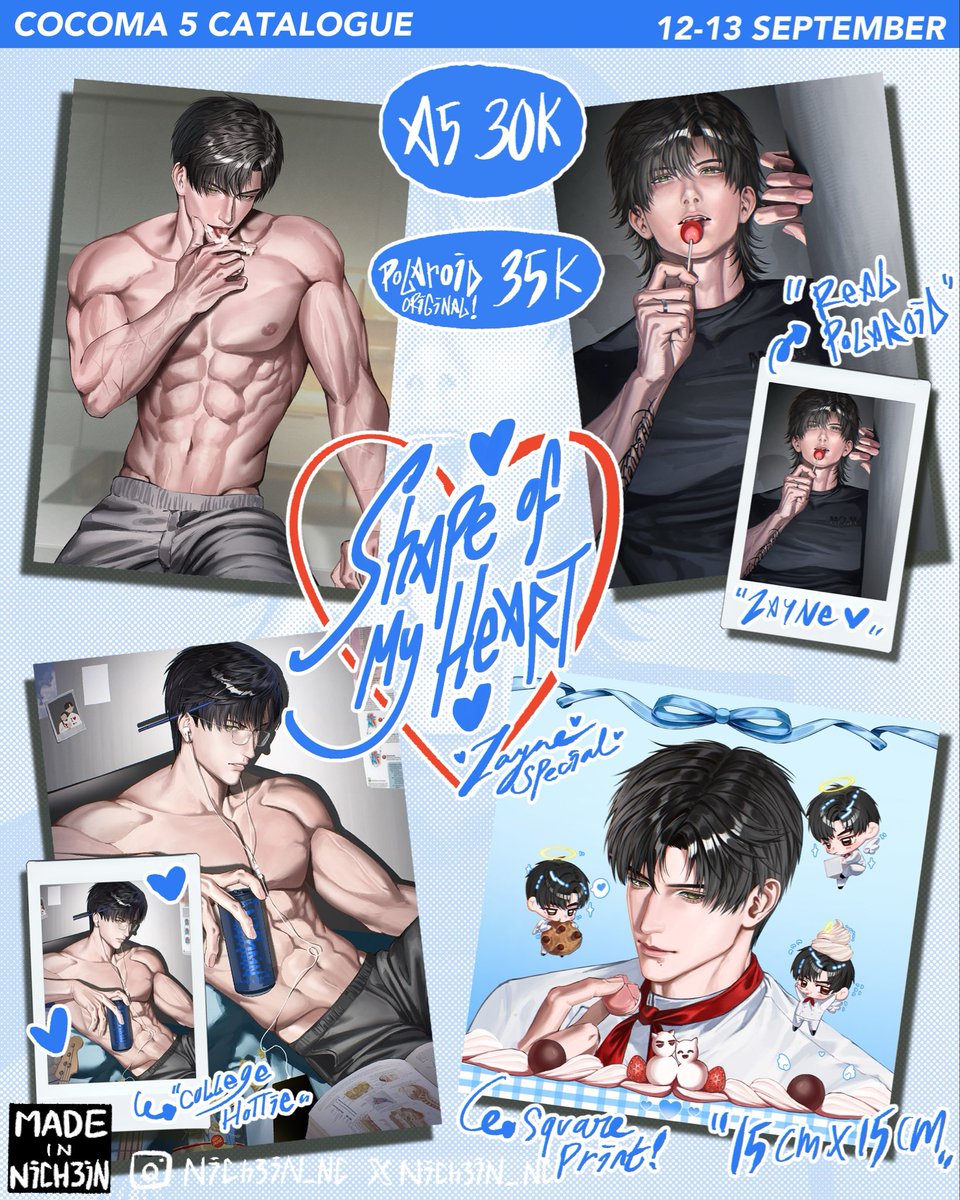 nichein_nc's tweet photo. [💙 &amp; 🔁] appreciated!
NICHEIN’S #COCOMA5 OTS CATALOGUE 💙 

🗓️ 12-13 SEPT
📍 C40 - NICHEIN
🗒️ LADS + ZAYNE CENTERED
💳 QRIS AND CASH!

OTS ONLY, 
PRE ORDER WILL BE OPEN FOR CF23!
(4/6)

#cocoma5catalogue https://t.co/PppMWTcG4i