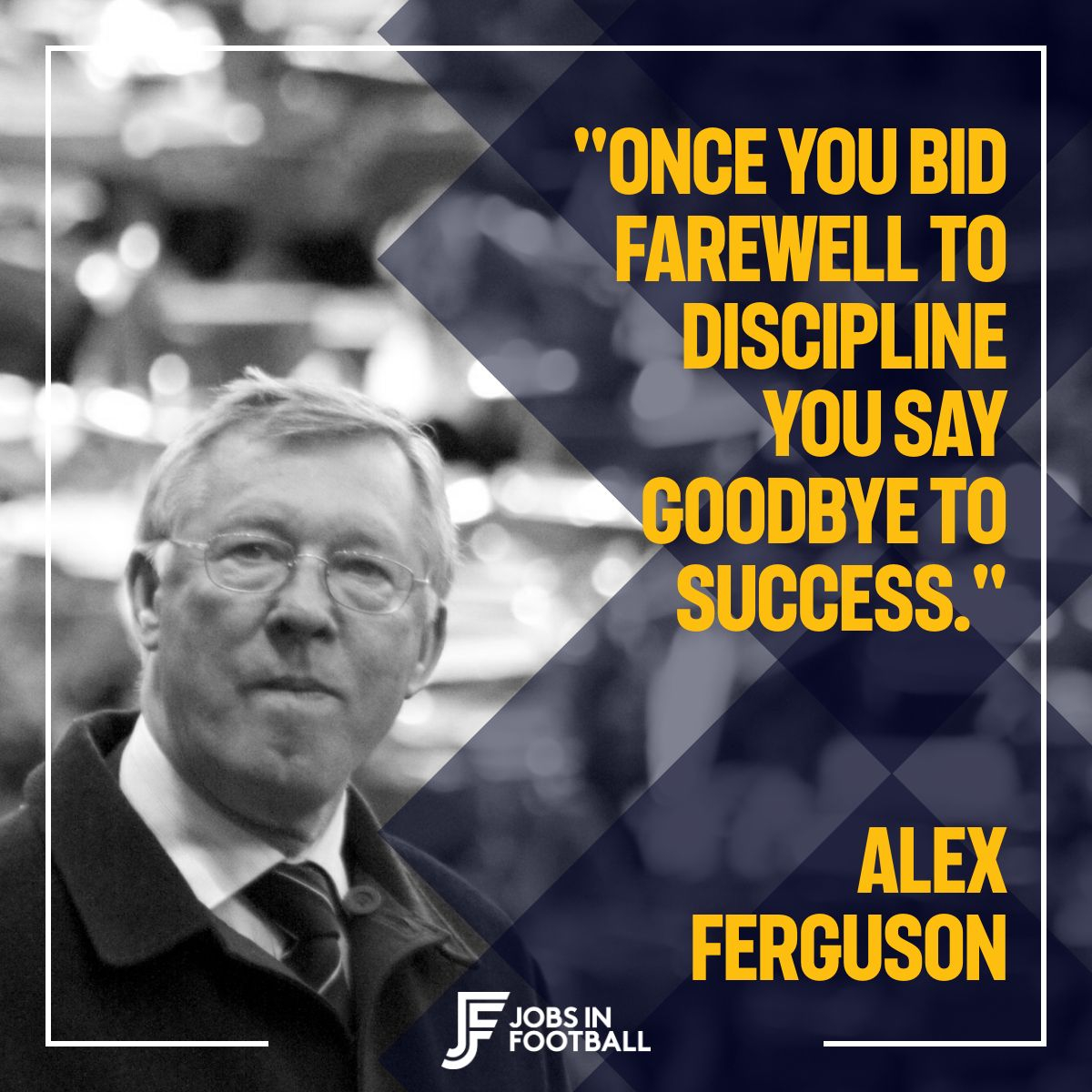 JobsInFootball's tweet photo. Discipline is one of the foundations of success in football.

It’s what drives players to train harder, coaches to prepare better, and professionals across the game to maintain the highest standards every day.

As Alex Ferguson emphasised throughout his career, talent alone isn’t enough — long-term success comes from commitment, consistency, and discipline.

In such a competitive industry, the habits you build today shape the opportunities you earn tomorrow.

⚽ Discover careers across the football industry:
https://t.co/78fNoLvCH3

#FootballCareers #JobsInFootball #AlexFerguson #FootballIndustry #SportsCareers