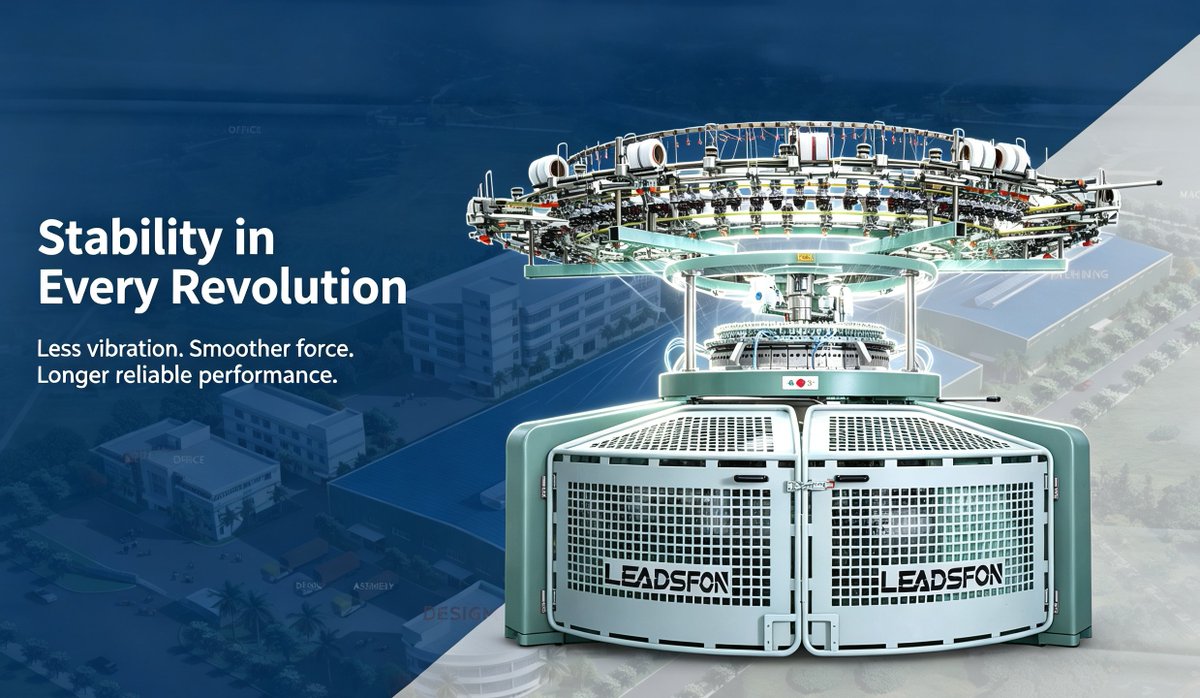 LeadsfonLiu's tweet photo. Many customers ask how to ensure the stability of a circular knitting machine. Simply put, it is about reducing physical vibration during high-speed operation. We have put extra effort into the frame and transmission systems to ensure a more even distribution of force. https://t.co/i5pomsZ4mG