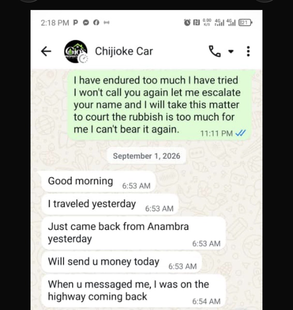 iam_NelsonIbe's tweet photo. But wait @obaofph01 if na person go scam your wife you go happy?

By 12pm 🕛 your time of refund would have elapsed.

128, 500 balance should be gotten on or before that time.

Why are you doing all this to people? 

After 12pm we will take the woman on air to properly call u out on WAZOBIA fm. And the petition with Efcc will go on…

The fraud reports are too numerous.

How do you torture people like this? 

cc: @osere_x @Heis_Crowther @Neddy_ali