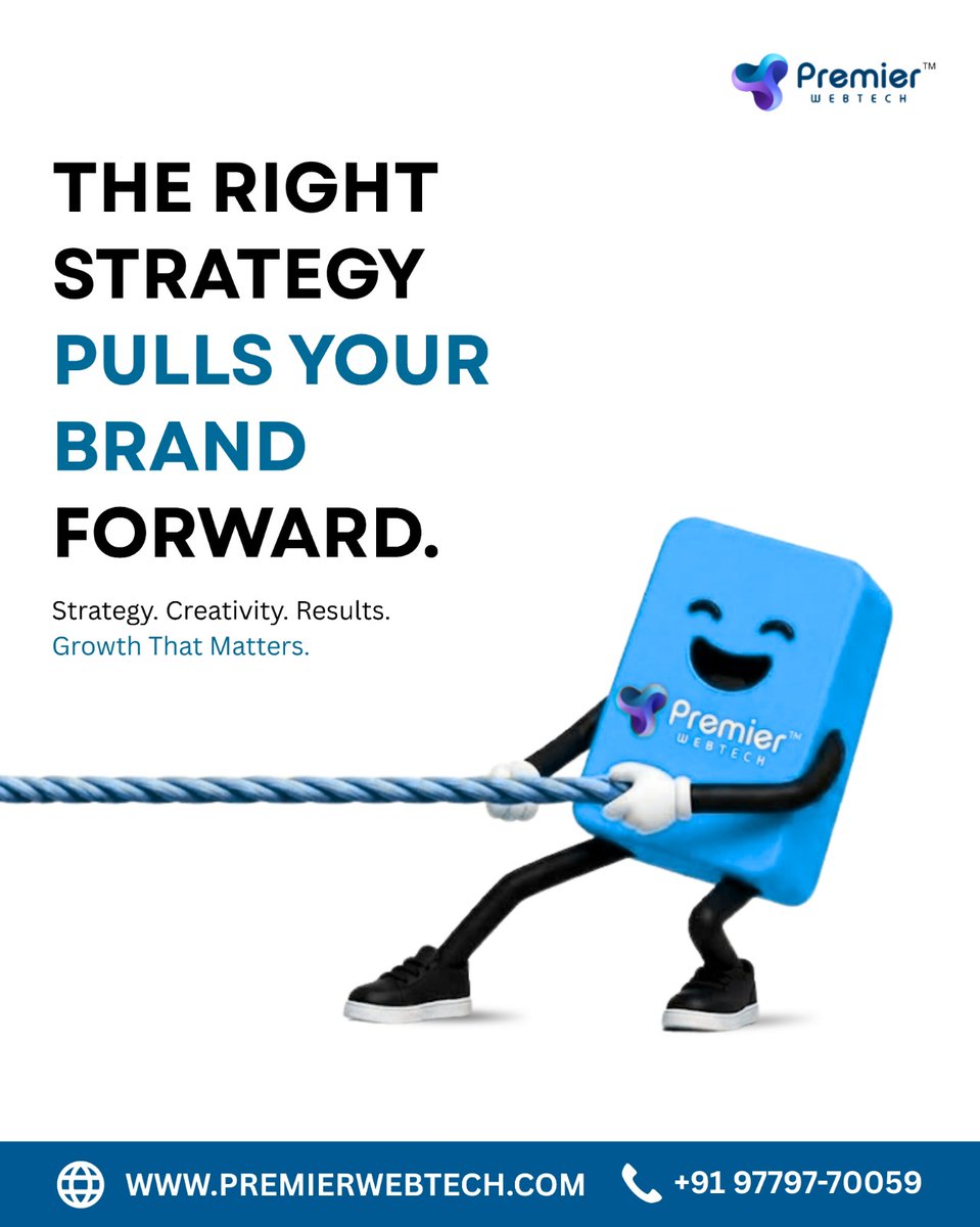 premierwebtech8's tweet photo. A strong strategy pulls your brand forward. 🚀 Let’s turn your ideas into measurable growth with Premier Webtech.

📞 Call: +91 97797-70059
🌐 https://t.co/yRrQVhGBcD
📲 Instagram: @premierwebtechsolutions

#PremierWebtech #DigitalMarketing #BrandStrategy #BusinessGrowth https://t.co/3XbeBE3hpB
