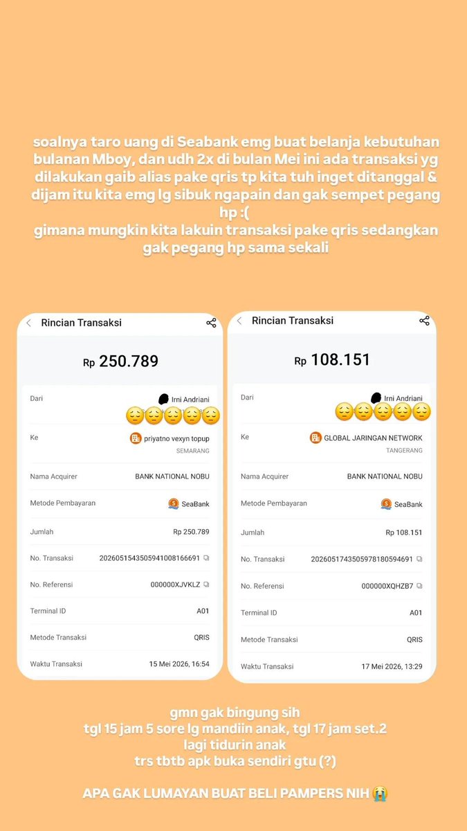 andrnini's tweet photo. @saphelune_ kmrn jg curhat di igeh soal seabank, akulah salah satu korban transaksi gaib itu :((( https://t.co/vguEpAajYt
