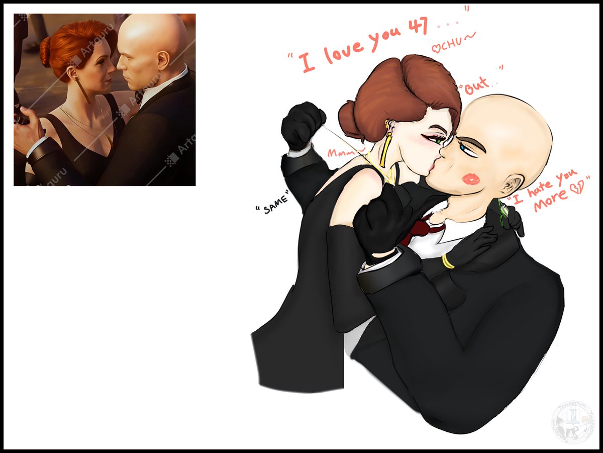 ToneyNotToney's tweet photo. : Love and hate between Diana &amp; 47
#hitman #fanart  #agent47 #dianaburnwood https://t.co/exY3Mt6mLc