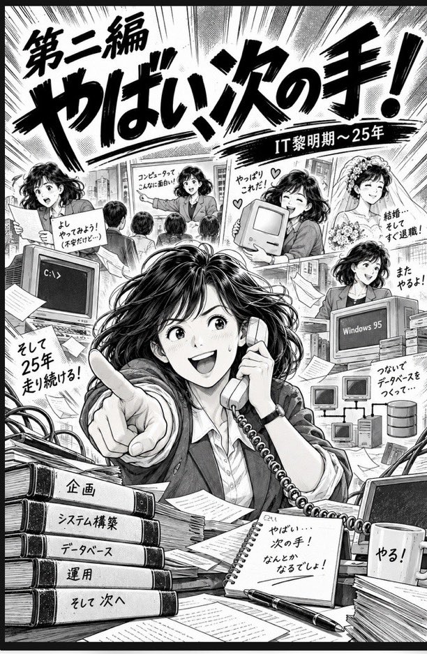 r60_ai's tweet photo. 私の人生、だいたい「やばい、次！」
振り返ってみると、私の仕事人生はだいたい「やばい！」の連続でした。
受かるはずだったのに落ちた。 新しい仕事を任されたけど、何をどうすればいいのか分からない。 システムは動かない。締め切りは来る。
#さあ面白くなってきた #やばい次の手 #城崎世津子 https://t.co/W7VNrqRa3M