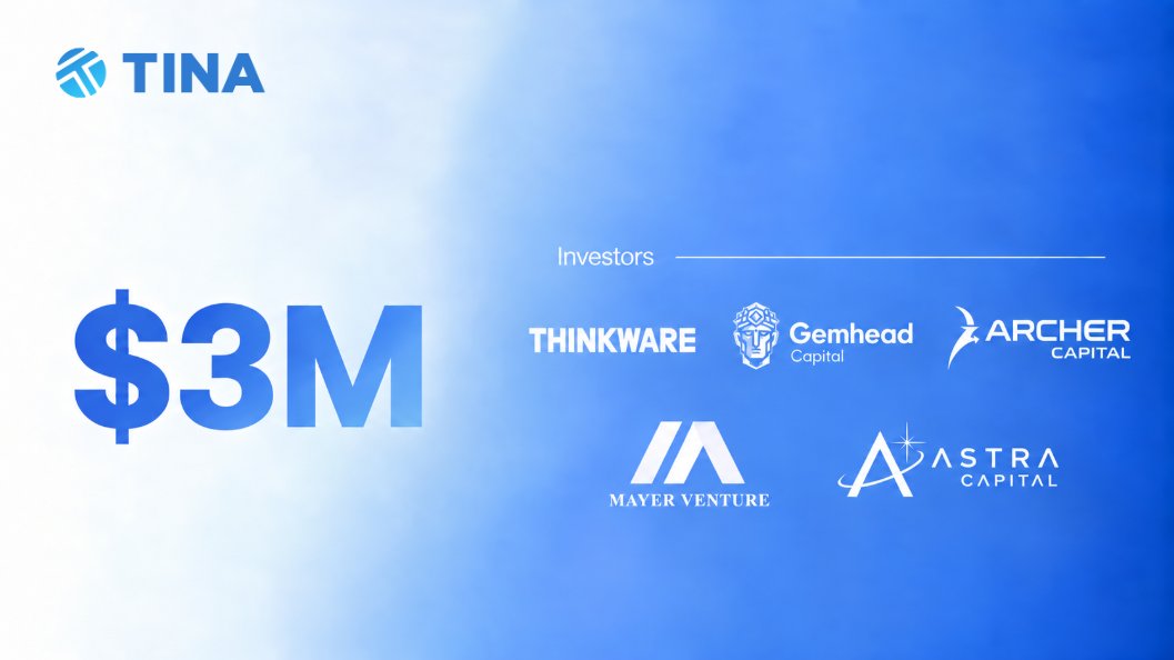 TINA_GeoDePIN's tweet photo. 🚀 We’re excited to share some great news from TINA — $3M Investment Secured

TINA has secured a total of USD 3M in investment from THINKWARE, Gemhead Capital, Archer Capital, Astra Capital, and Mayer Venture.

With this investment, we will accelerate the global expansion of TINAGeo, growth of the Dashcam ecosystem, and advancement of our Geo-DePIN data infrastructure.

Building the next generation of Geo-DePIN.
#TINA #TINAGeo #GeoDePIN #DePIN #Investment #Solana