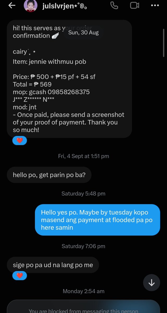 _CAIRY's tweet photo. Posting awareness ‼️Gomdeuki or Julie ann on twitter. Scammer ‼️
I got mine Jennie ruby withmuu pc for 300 and I paid today with her. After that I been blocked without any reason. Like girl? Patay gutom kaba? Nagpapakilala ka sa halagang 300 pesos? 😭 https://t.co/dqXr8pY7W8