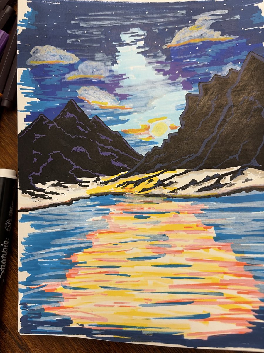 QuillofCrypto's tweet photo. Doodle night.  I’m a novice that watches a few Bob Ross clips!  

I mean.. it’s not terrible. https://t.co/AXCuVZyabA