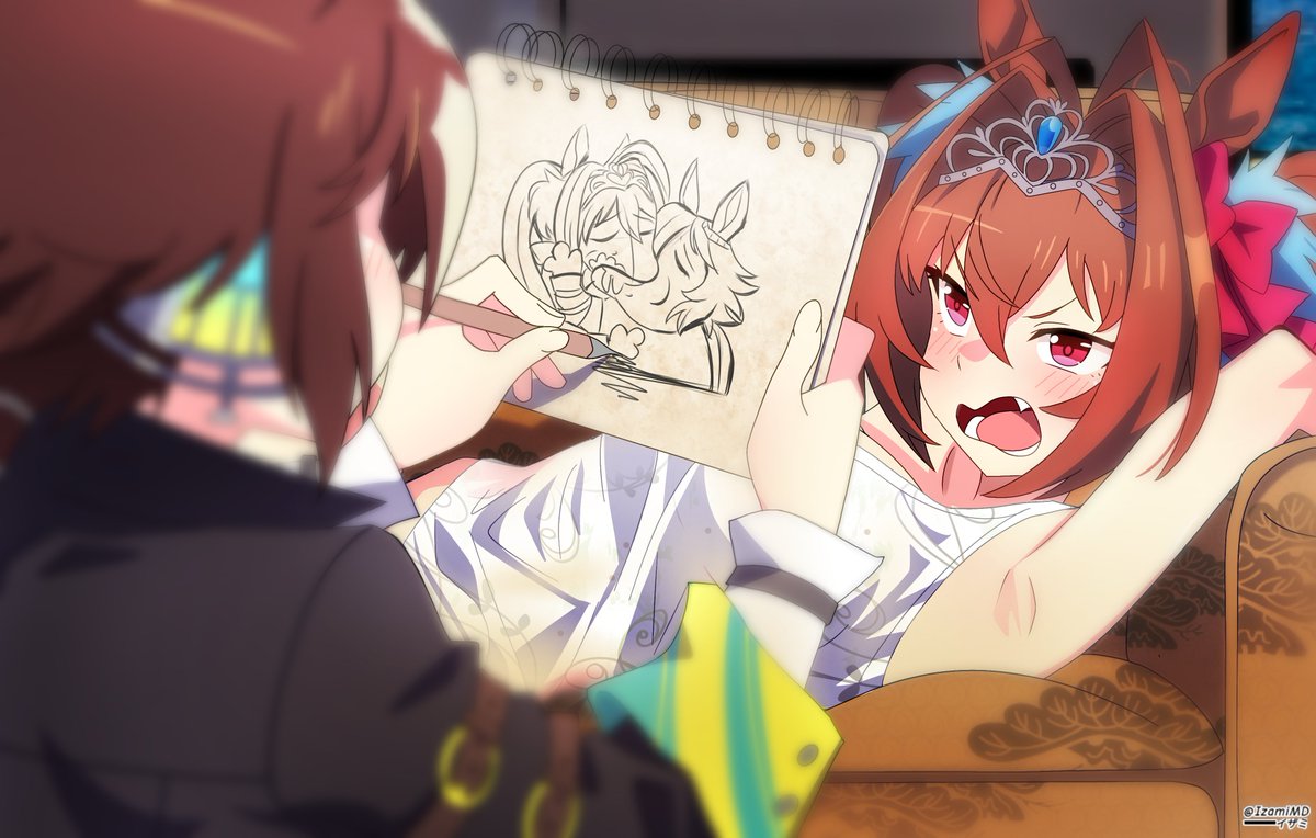 izami_md's tweet photo. "What did u draw!?". #umamusume 
"Other ver": https://t.co/KJlGFaVE30 https://t.co/axDlRirVSW