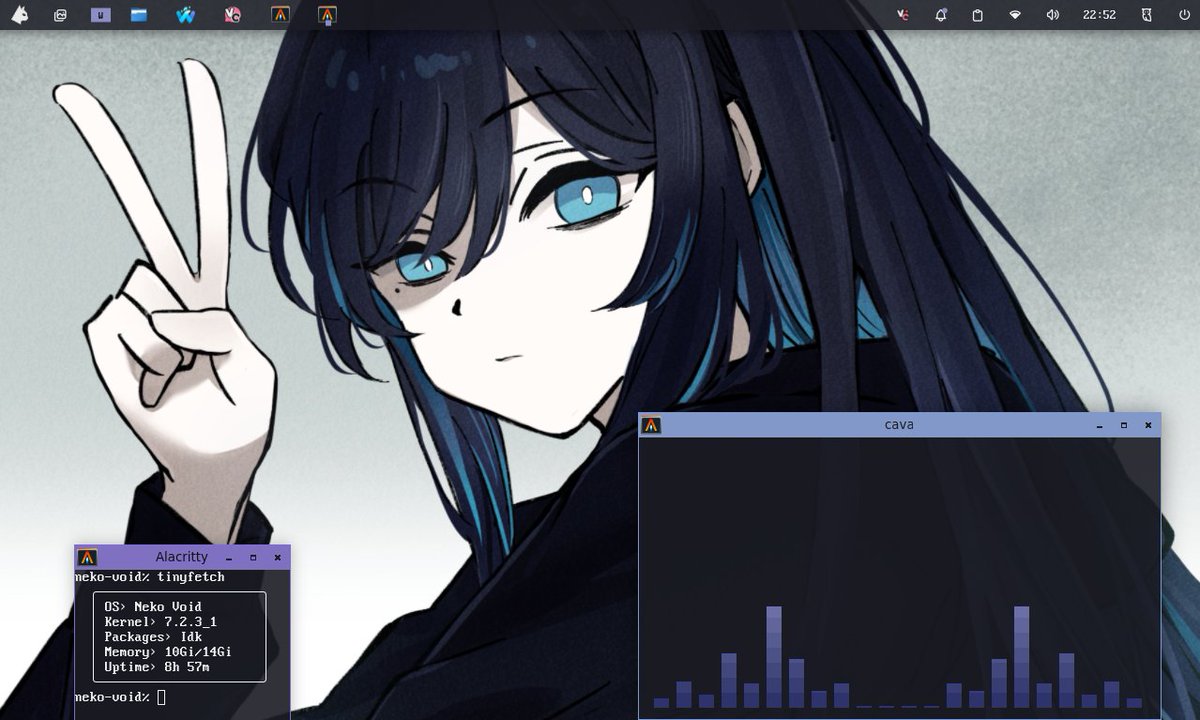 javiercplus's tweet photo. I love ado #ado #linux #nekovoidlinux #gaming #rice #music https://t.co/dOU18OV4CE