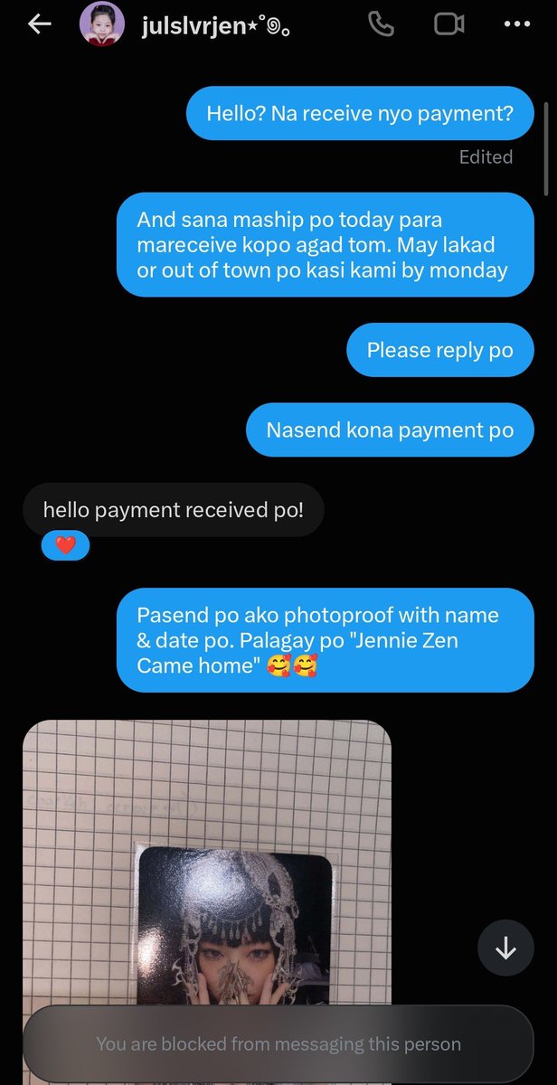 _CAIRY's tweet photo. @gomdeuki123 After I paid 300 pesos u block me either? Wala kaba makain? https://t.co/fUpTfw2f7C