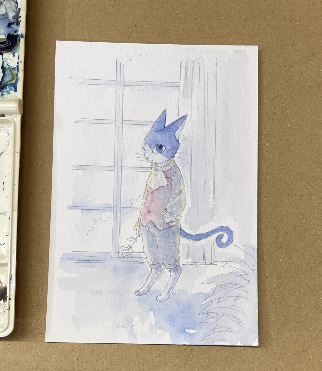 “迎えにきたニャ” 色鉛筆画 ふくだもとこ@オフィシャル on X: 