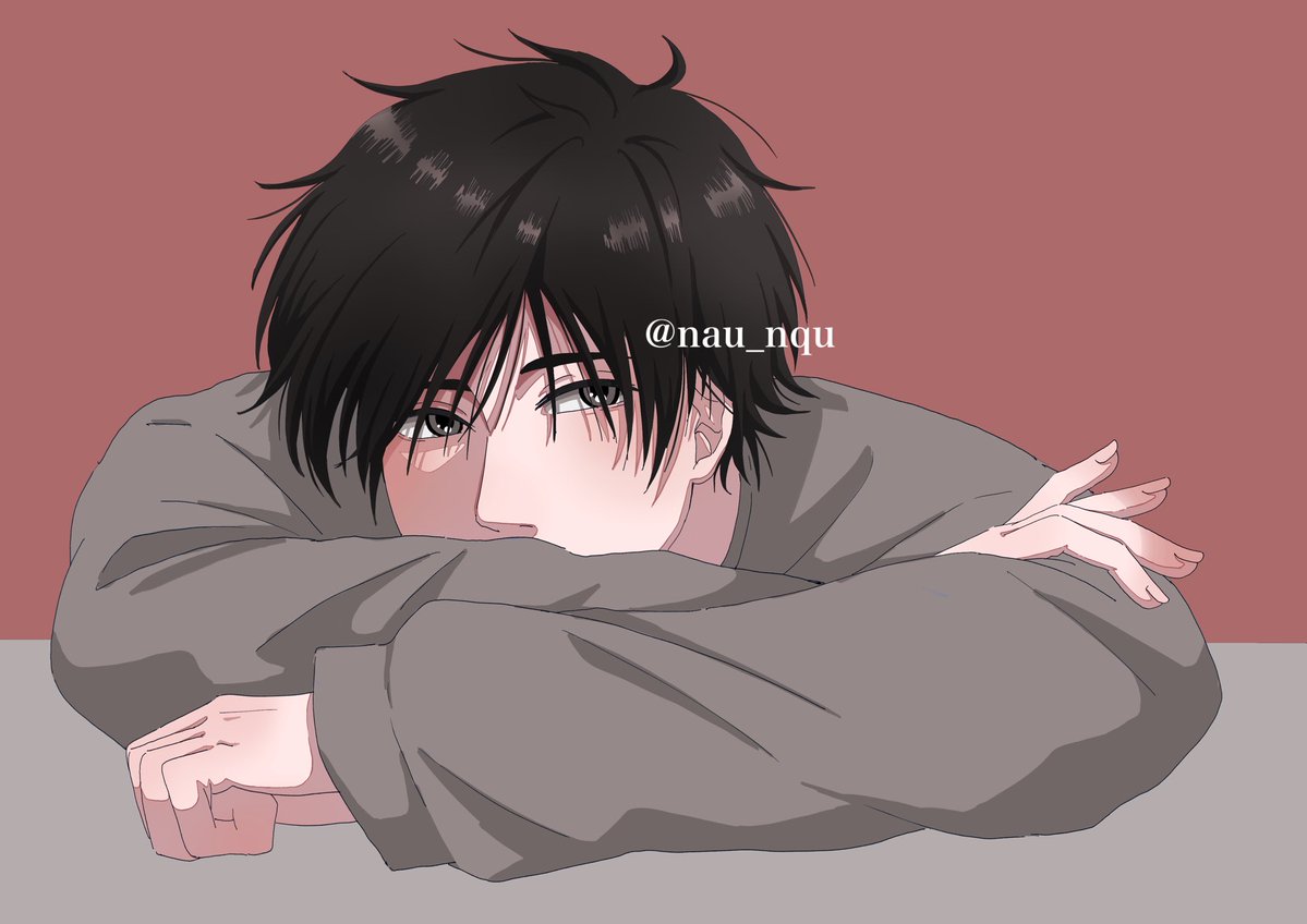nau_nqu's tweet photo. 黒髪男子もいいよねん
#創作 #過去絵 #有償依頼 #イラスト https://t.co/Aa04ehdccC