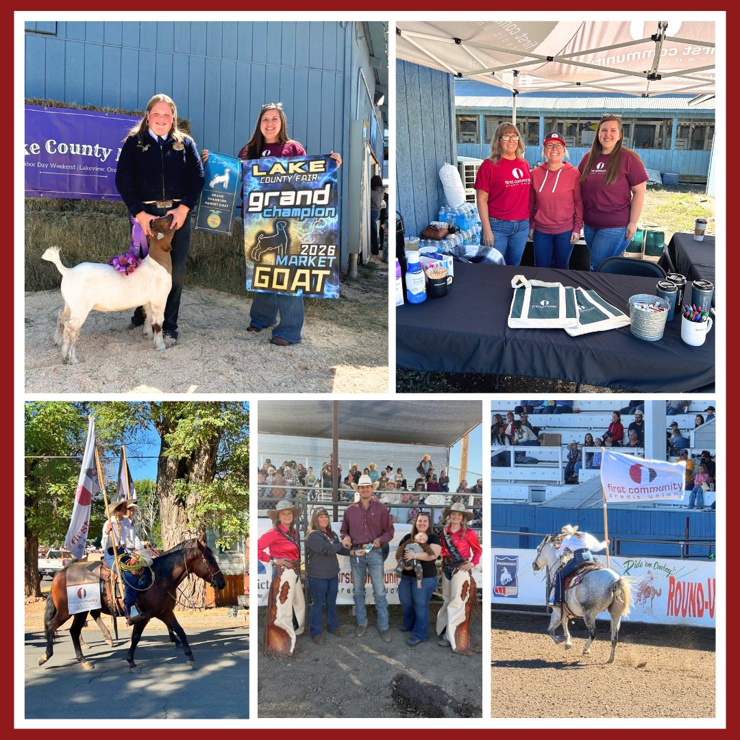 firstccu's tweet photo. Honored to be a Patriot Sponsor at the Lake County Round-Up this past weekend! Our Lakeview team loved connecting with the community, providing refreshments, and supporting local youth at the livestock auction. Congrats to all participants for your hard work! 🐐🐖 https://t.co/Cqllbc7CHV