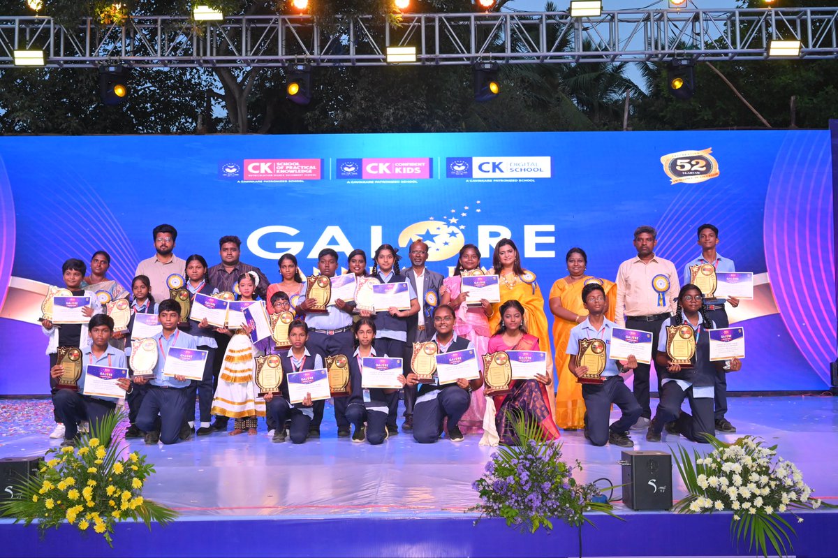 AmudhaCK's tweet photo. GALORE Annual Day 26–27 at CK School of Practical Knowledge, CK Confident Kids &amp; CK Digital School brought “Guardians of Tomorrow” to life. 
Ms. Divya Mary, Principal CKSPK, was honoured with the Dr. Radhakrishnan Best Teacher Award for her contribution to education. https://t.co/1XUwUxc1X5