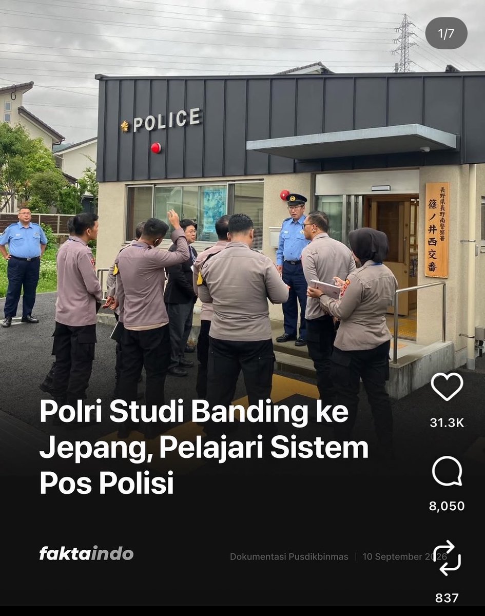 rebukanrain's tweet photo. Polisi pada terbang ke jepang buat belajar cara kerja mereka

- polisi indo bingung kok disana ga perlu uang pelicin
- polisi indo bingung kok disana kerja rata-rata pake sepeda
- polisi indo bingung kok disana ga ada yang pukul mahasiswa
- polisi indo bingung perutnya pada proporsional semua
- polisi indo bingung semua laporan masyarakat ditanggapin serius
- polisi indo bingung kok disana ga ada yang kerjanya foto-foto
- polisi indo bingung kok disana gak ada yang kerja sama dengan pungli