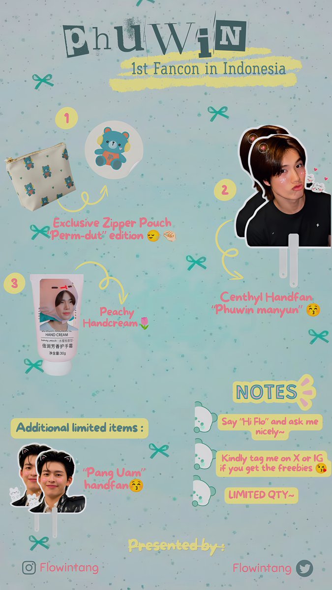 flowintang's tweet photo. ♡ 𝑅𝑇 & 𝐿𝐼𝐾𝐸 𝐴𝑅𝐸 𝐴𝑃𝑃𝑅𝐸𝐶𝐼𝐴𝑇𝐸𝐷 ♡

#2026Phuwin1stFanconinIndonesia
⤷ 𝖥𝗋𝖾𝖾𝖻𝗂𝖾𝗌 𝖻𝗒 @flowintang 𐙚

.✦ 𝟣 𝗉𝖺𝖼𝗄𝖺𝗀𝖾 𝗀𝖾𝗍 𝟥 𝗂𝗍𝖾𝗆𝗌 ✦.

🗓 𝖮𝖼𝗍𝗈𝖻𝖾𝗋 3, 2026
📍𝖡𝖺𝗅𝖺𝗂 𝖪𝖺𝗋𝗍𝗂𝗇𝗂 — 𝖪𝖺𝗋𝗍𝗂𝗄𝖺 𝖤𝗑𝗉𝗈 𝖢𝖾𝗇𝗍𝖾𝗋
⏰️ 𝖳𝖡𝖠

‼️𝖢𝗁𝖾𝖼𝗄 𝗍𝗁𝖾 𝗉𝗈𝗌𝗍𝖾𝗋 𝖻𝖾𝗅𝗈𝗐 𝖿𝗈𝗋 𝗍𝗁𝖾 𝗋𝗎𝗅𝖾𝗌 𝗁𝗈𝗐 𝗍𝗈 𝖼𝗅𝖺𝗂𝗆~

𝖲𝖾𝖾 𝗒𝗈𝗎 𝗀𝗎𝗒𝗌 ⸜(｡˃ ᵕ ˂ )⸝♡