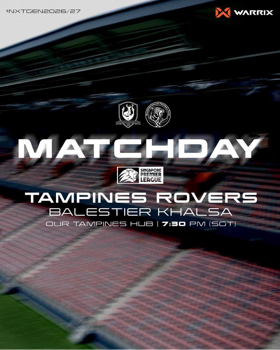 TRFCStags's tweet photo. BACK AT HOME! π¦
We kick off our season against Balestier Khalsa. Letβs start the season well! π₯
See you tonight at Our Tampines Hub! π
#NXTGEN2026 #STXGS #TRFC #TampinesRovers https://t.co/jFxEn84F1m