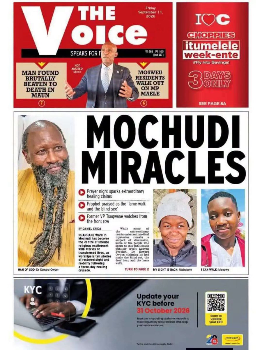 Cyrus0477's tweet photo. The nation of Botswana is still shocked at what the LORD did in their country through His End-time Prophet Dr. Owuor! It is now big national discourse on the historic healings that happened recently during the Gaborone Grand Mega Healing Service

And celebrating Miracles of JESUS https://t.co/skJzWvqLOi