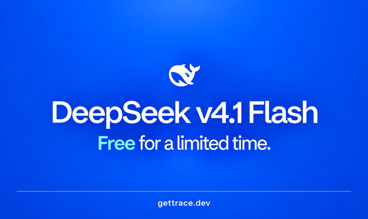 mrgear111's tweet photo. @deepseek_ai  just released v4.1 Flash 

it's better than most frontier models and 100x cheaper !!

Try it at - https://t.co/zUwcPvbuE4 for free. https://t.co/vyqwpPMRf7