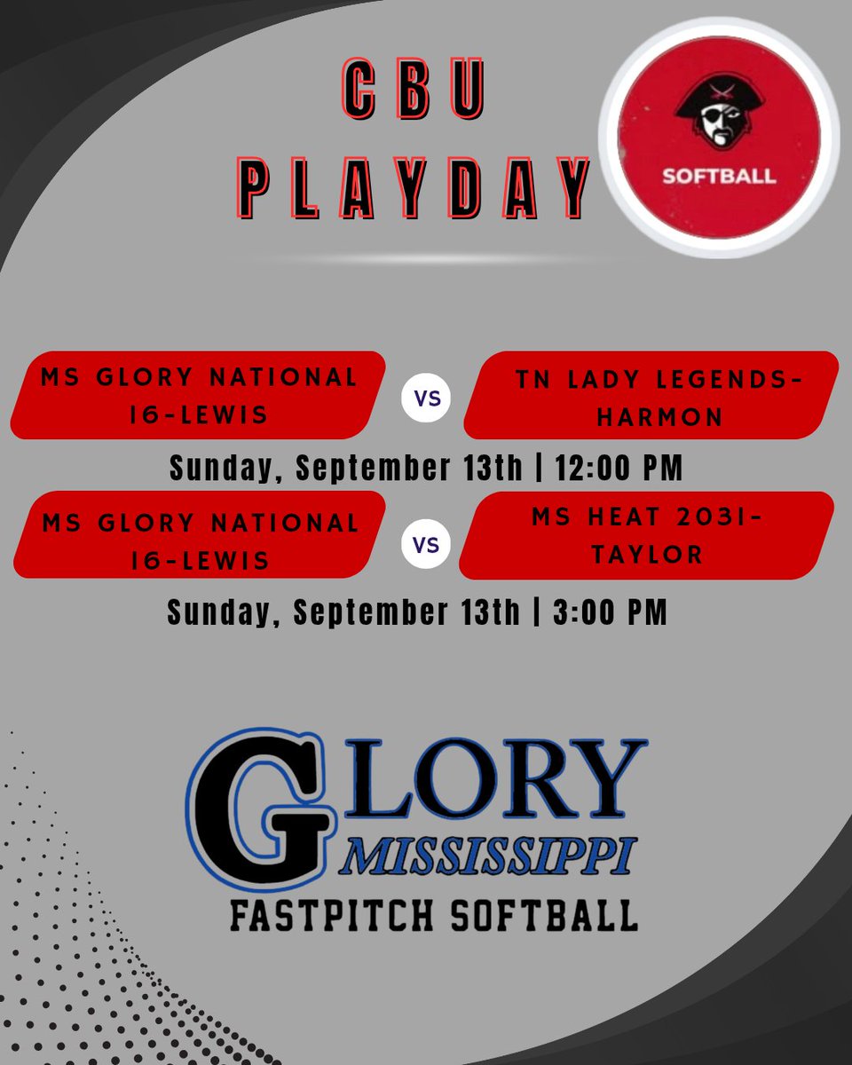 MsGloryNatl16's tweet photo. Looking forward to Sunday! @CBUBucsSb #msglory #ALLIN @xtremedemarini @CoachCarlton1 @TreJimmerson10 @ExtraInningSB @MsGloryNatl16 https://t.co/csCywJm3oC